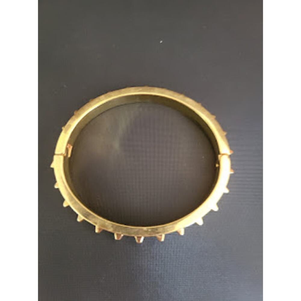 J. Crew Hinged Bangle Black Enamel Gold Plated with Small Spikes - Picture 6 of 7